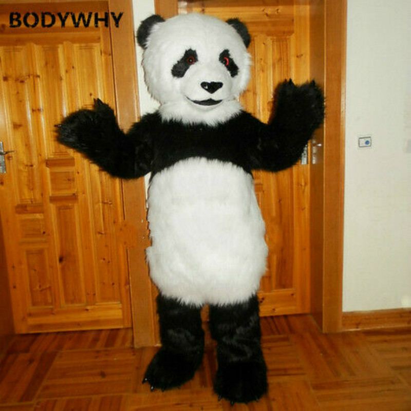Mascot Costumes Long Hair Panda Mascot Costume Furry Suits Party Game Fursuit Cartoon Dress Outfits Carnival Halloween Xmas Easter Ad Clothe-image-748718256