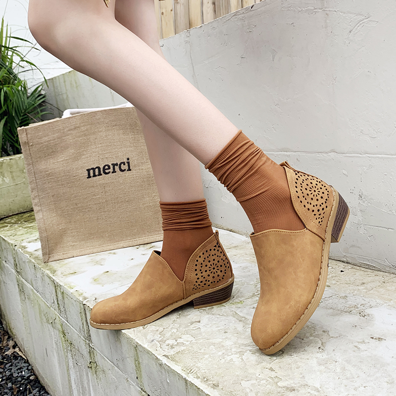 

New Plus Size Casual Shoes Block Heels Shoes Sexy Ladies Pumps Women Shoes Woman Pumps Pointed Toe Slip on Shallow Hollow Pumps, Black