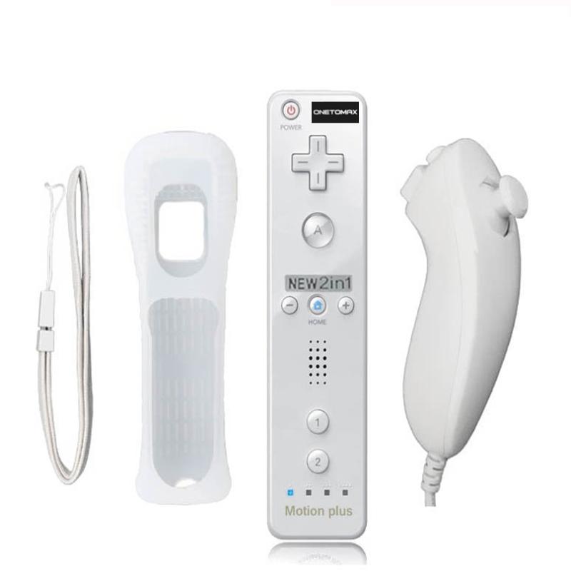 

2020 White 2 in 1 Built in Motion Plus Controller for Wii Wireless Game Remote Controller with Nunchuck for