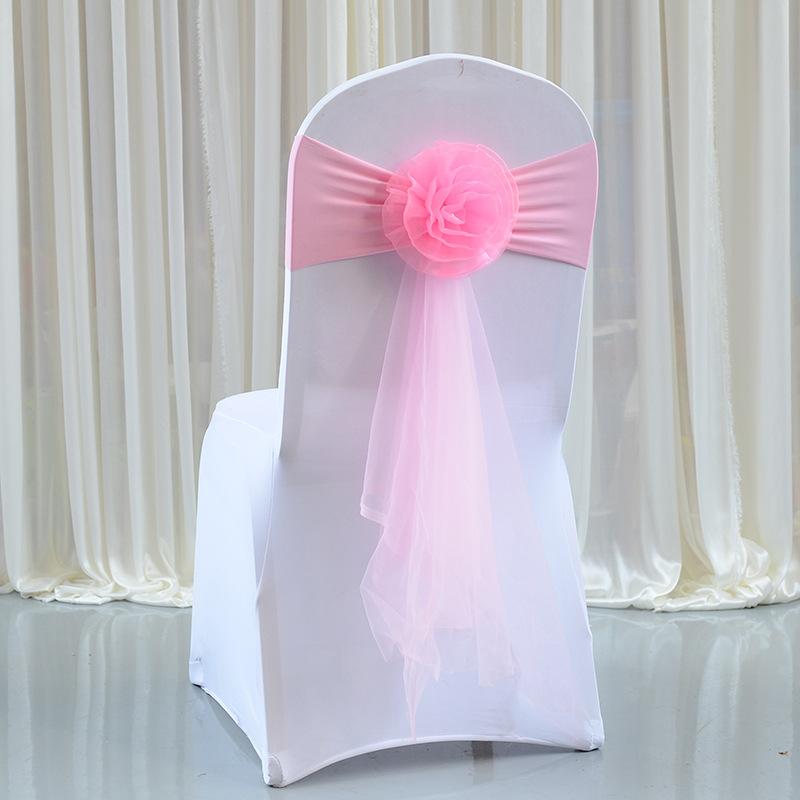 

20pcsRed Wine/Pink/Gold Organza Chair Sashes Decor Stretch Knot Ties Chair Sash Bow For Banquet Wedding Party Event Decoration