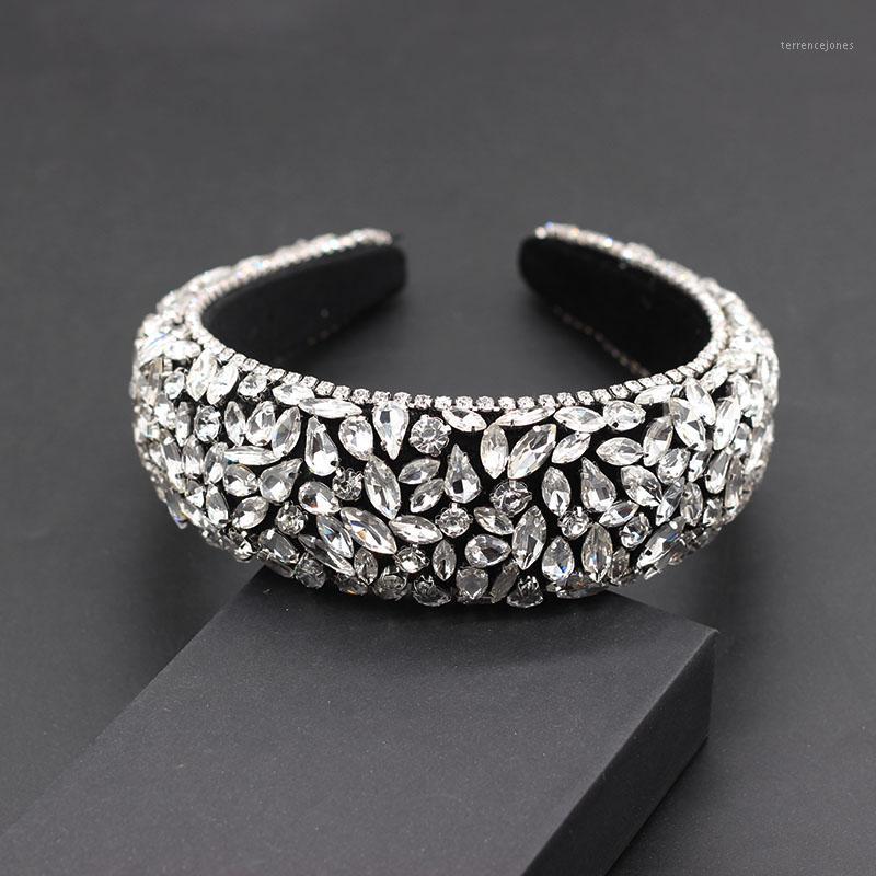 

Hair Clips & Barrettes Asymmetric Rhinestone Headband Baroque Fashion Luxury Covered Rhinestones Exaggerated Hoop Prom Show Travel Gift 5911