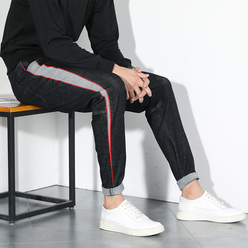 

2021 Autumn New Trend Men's Stretch Long Plus 7xl 6xl 5xl Big Jeans Men Loose Large Size Japanese Feet Harem Pants 1ei3, Black