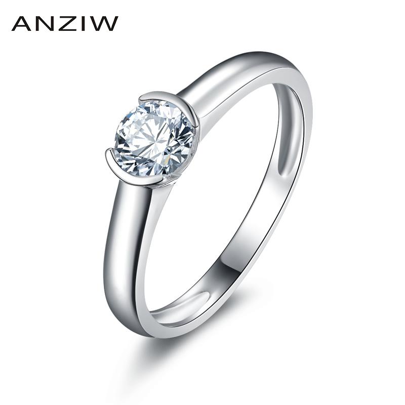 

Cluster Rings Fashion Wedding Solitaire Ring SONA Round Cut 925 Sterling Silver For Women Engagement Gift Promise Birthday Party