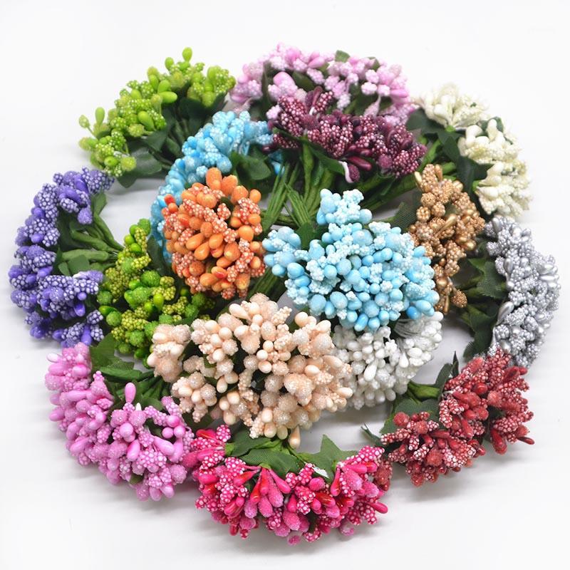 

36Pcs/Lot Pearl Berry Artificial Stamen Flower For Wedding Home Decor Artificial Pistil DIY Wreath Candy Gift Box Decoration1, F01 white