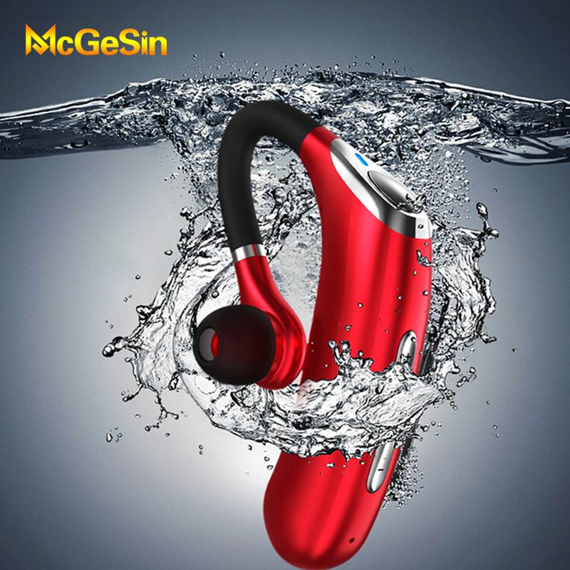 

New Business Wireless Bluetooth Earphone M50 Headset IPX7 Waterproof Earbuds Noise Reduction Music Earpiese With Mic For Driver, Red