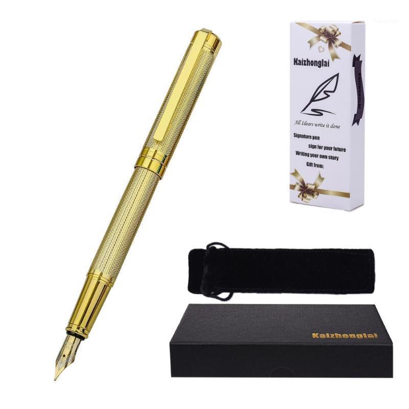 

High quality metal fountain pen business advertising gift set pen small ripple design luxury fountain1, Red