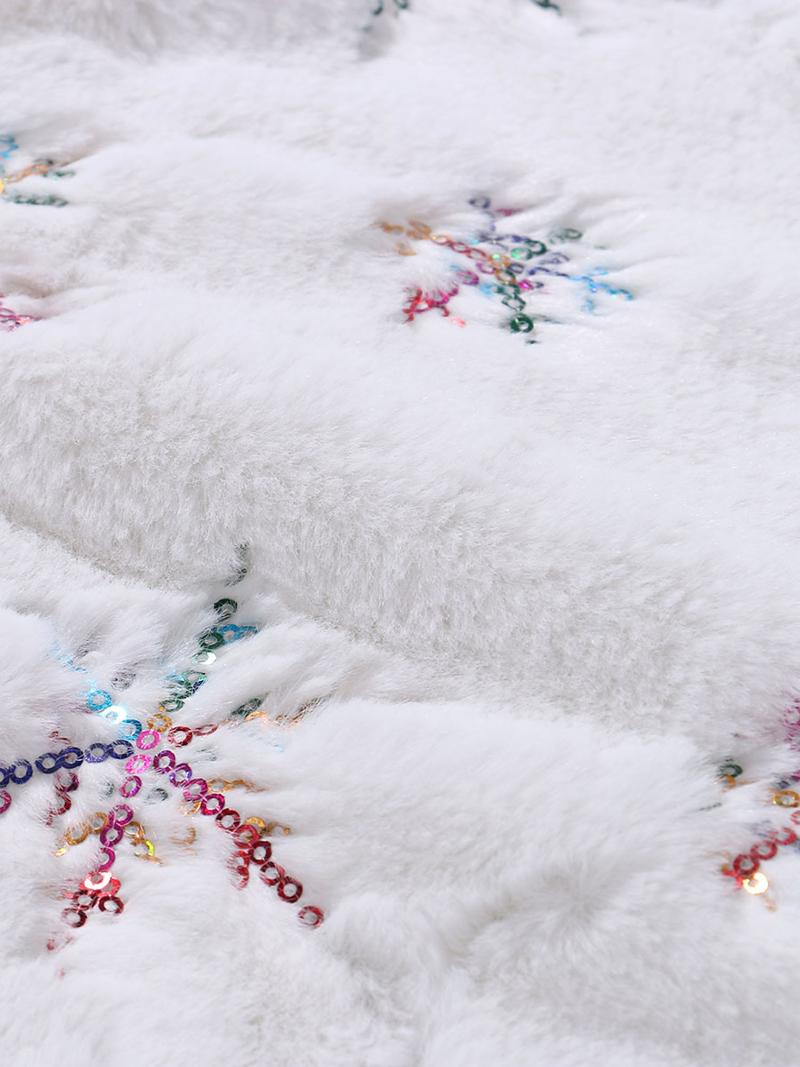 

Christmas Tree Skirt Plush Sequins Embroidered Christmas Tree Skirt Apron Holiday Party Ornaments