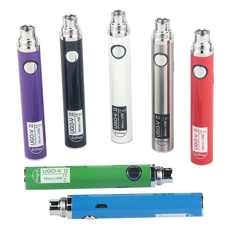 

5pcs eVod USB Pass Through Ego Charge UGO V II 650 900mAh Vaporizer Pen Cartridge Battery with Micro USB Cable