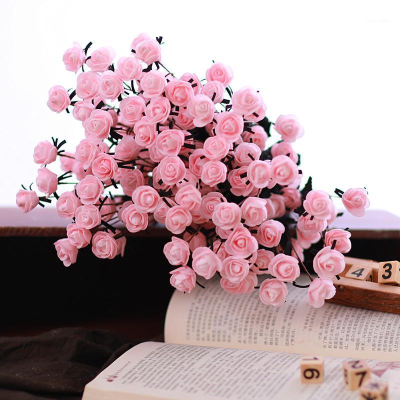 

15 Heads/bouquet Artificial Flower PE Rose DIY Wedding Decoration Home Christmas Decor Flowers Rose Gift Party Supplies1, Yellow