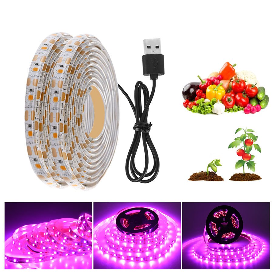 

Full Spectrum USB LED Plant Light Strip 5V plant growth light strip 2835 lamp bead growth lamp strip full-spectral plant light vendor