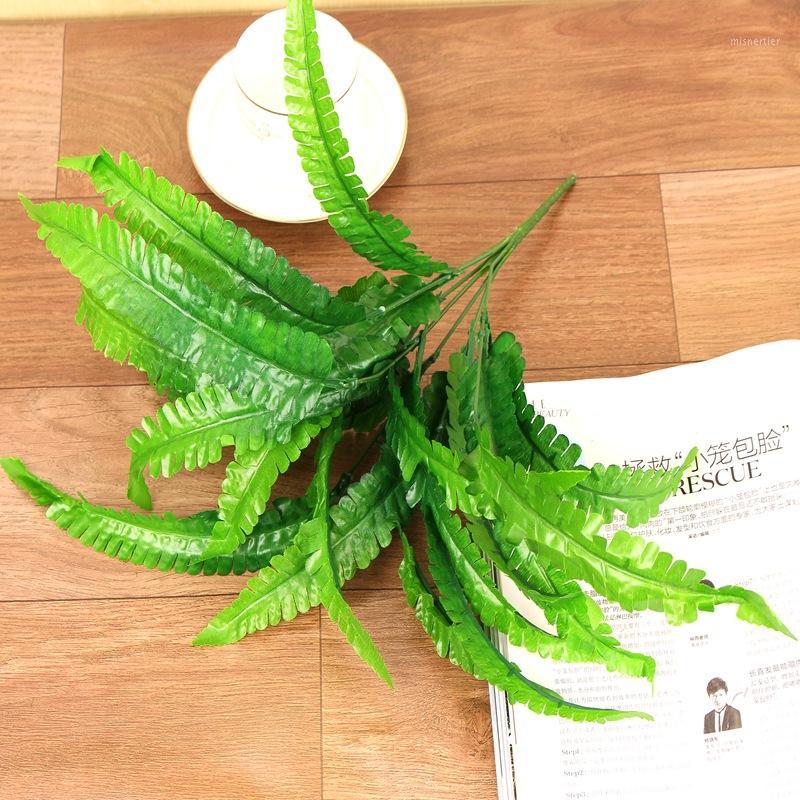 

7 Fork Simulation fern grass green plant artificial fern persian leaves flower wall hanging plants home wedding shop decoration1, As pic