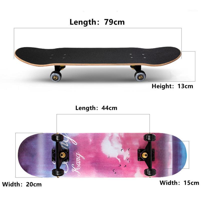 

Skateboarders 79cm/31" Beginner Adult Kids Maple Complete Skate board Cool Double Rocker Skateboard High Speed Drift Skateboard1