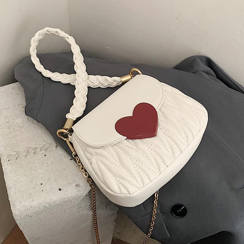 

Weave Shoulder strap Pleated Armpit bag 2021 New High quality PU Leather Women's Designer Handbag Chain Shoulder Messenger Bag, Black