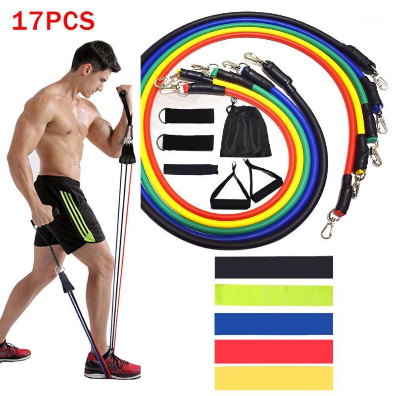 

17Pcs/Set Resistance Bands Gym Door Anchor Ankle Straps With Bag Kit Set Exercise Fitness Band Rubber Tube Bands 11PCS XA1-1WA1
