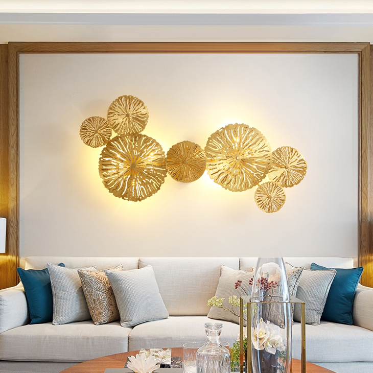 

All Copper Wall lamps Modern design Creative lotus leaf Shape hollow wall lights Bedroom Foyer Light Fixture AC220V 230V240V