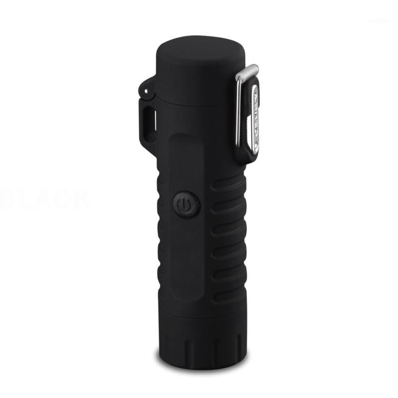 

New-Multifunctional Usb Waterproof Double Arc Charging Lighter With Led Lamp(Black)1