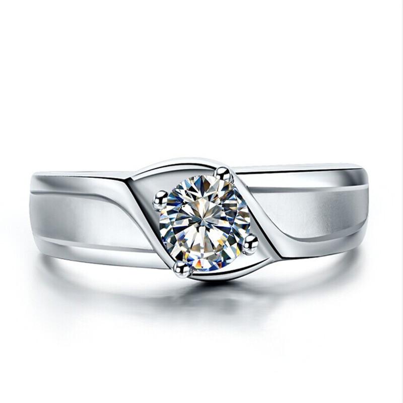 

Test Positive 0.5Ct 5mm D-E Moissanite Diamond Ring 925 Sterling Silver Ring Engagement for Women dossy Jewelry