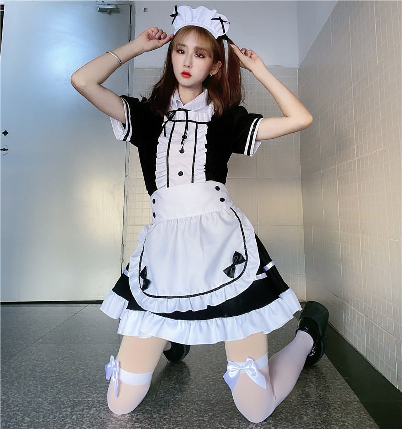 

2021 New Anime Women Kawaii Maid Cosplay Suits Plus Size Black Akihabara Miku Costume Lolita Dress Ensembles Clothes OM8Q