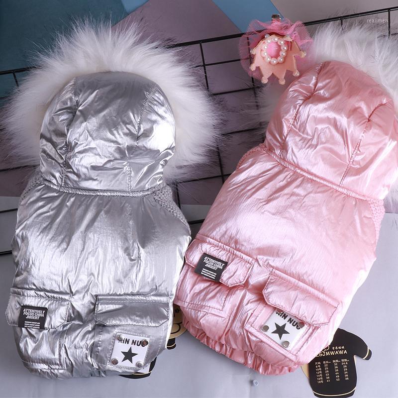 

2020 New Winter Dog Cotton Clothes Casual Hooded Thicken Down Jacket Dogs Jumpsuit For Chihuahua Teddy1, Pink