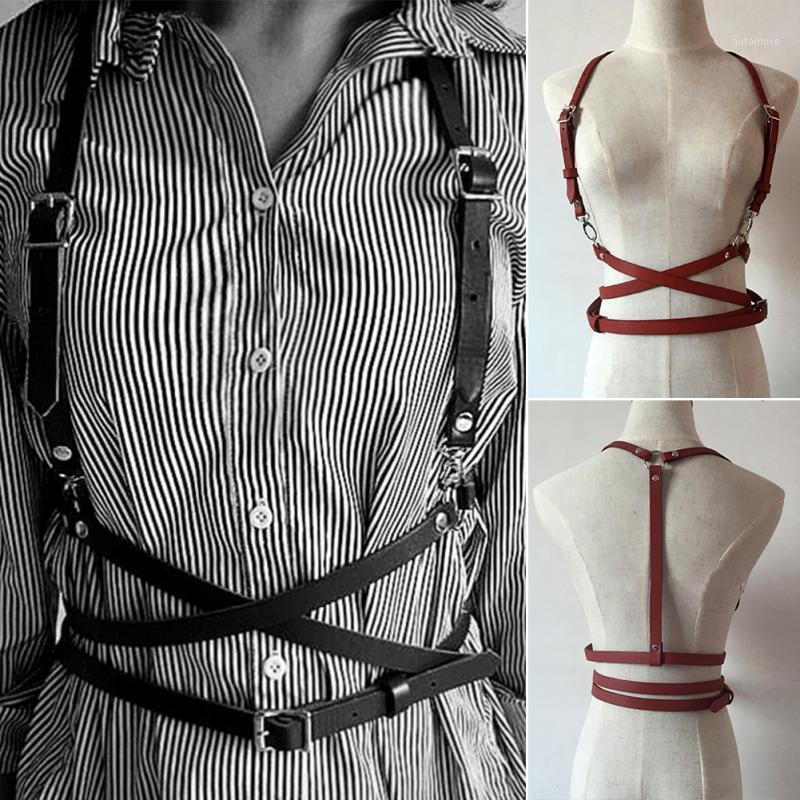 

Fashion Punk Harajuku O-Ring Garters Faux Leather Body Bondage Cage Sculpting Harness Waist Belt Straps Suspenders Belt#1371, Black