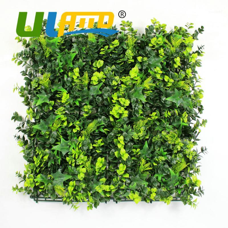 

ULAND 25cm*25cm Plants Leaves Synthetic Grass Mat Artificial Fence Bushes Foliage For DIY Garden Wedding Decorations-G0602A009B1, As pic