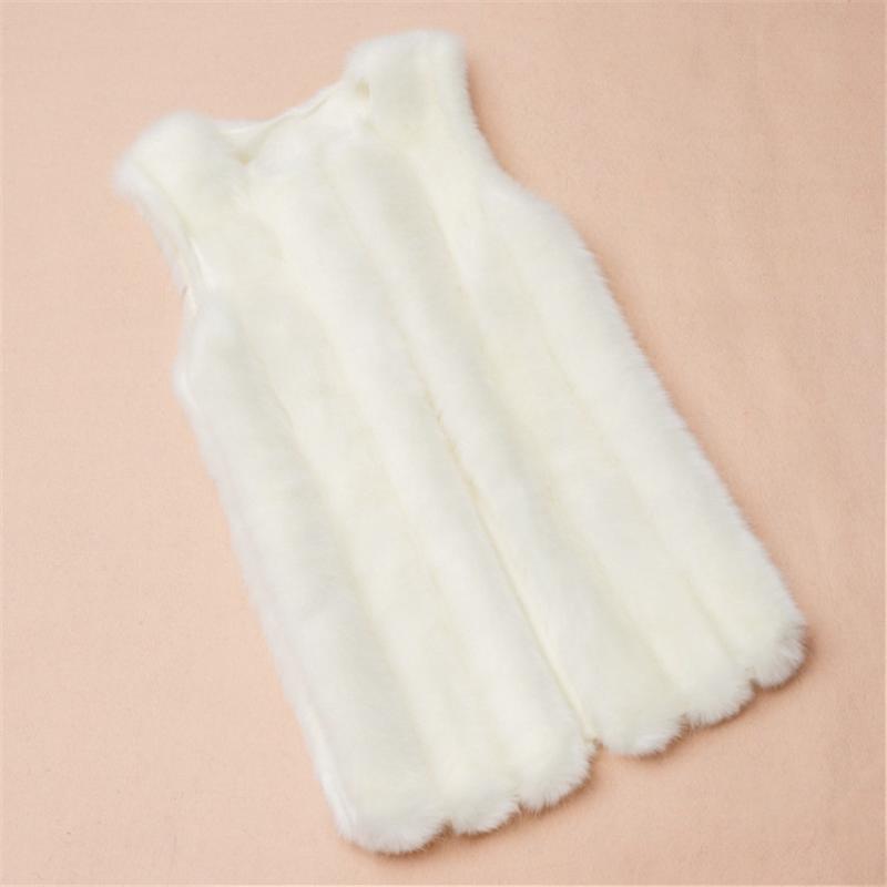 

LANSHIFEI Faux Fur Coat Casual Warm Slim Sleeveless Faux Fur Vest Winter O-Neck Waistcoat Fake Strip Vest, Gray