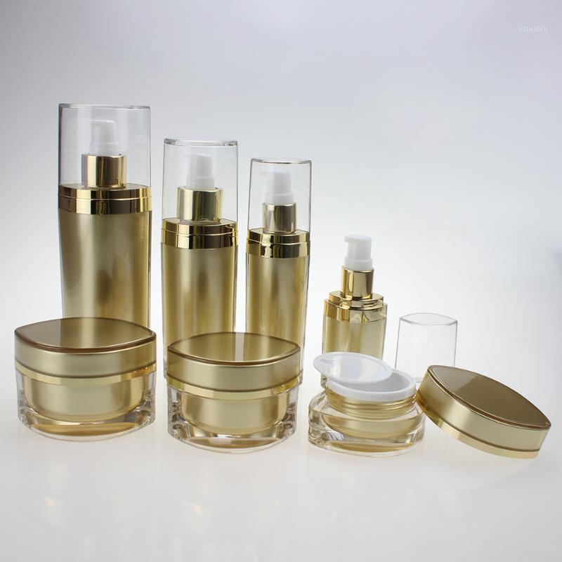 

gold empty 15ml cosmetic plastic eye shape pump lotion bottle, acrylic serum bottle 15ml with press pump1