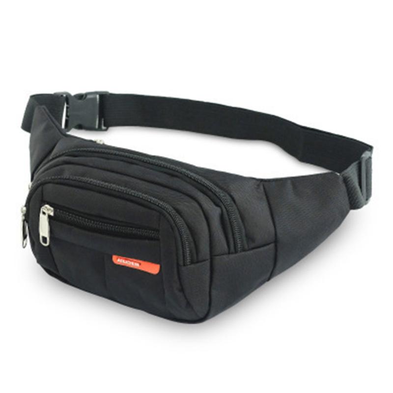 

Canvas Belt Bag Phone Men Women Outdoors Casual Travel Waist Pack Sports Pouch, Black