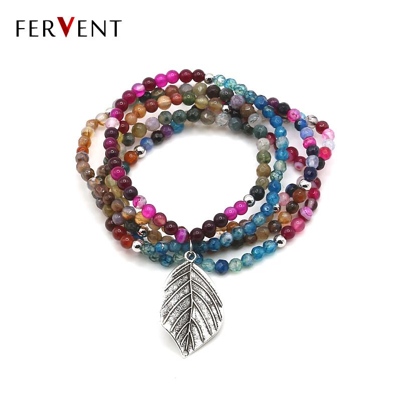 

Charm Bracelets Accept Drop Multilayer Natural Stone Beads & Bangles Strand Stretch Friendship Pack For Women