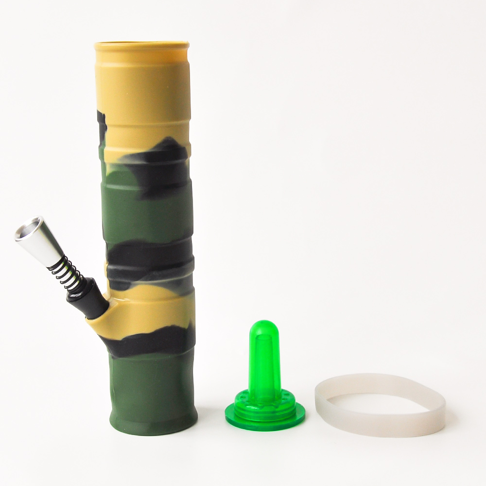 

20CM foldable silicone water pipe glass pipe Smoking Oil Concentrate Metal Plastic Pipe colorful unbreaken water bongs free shipping