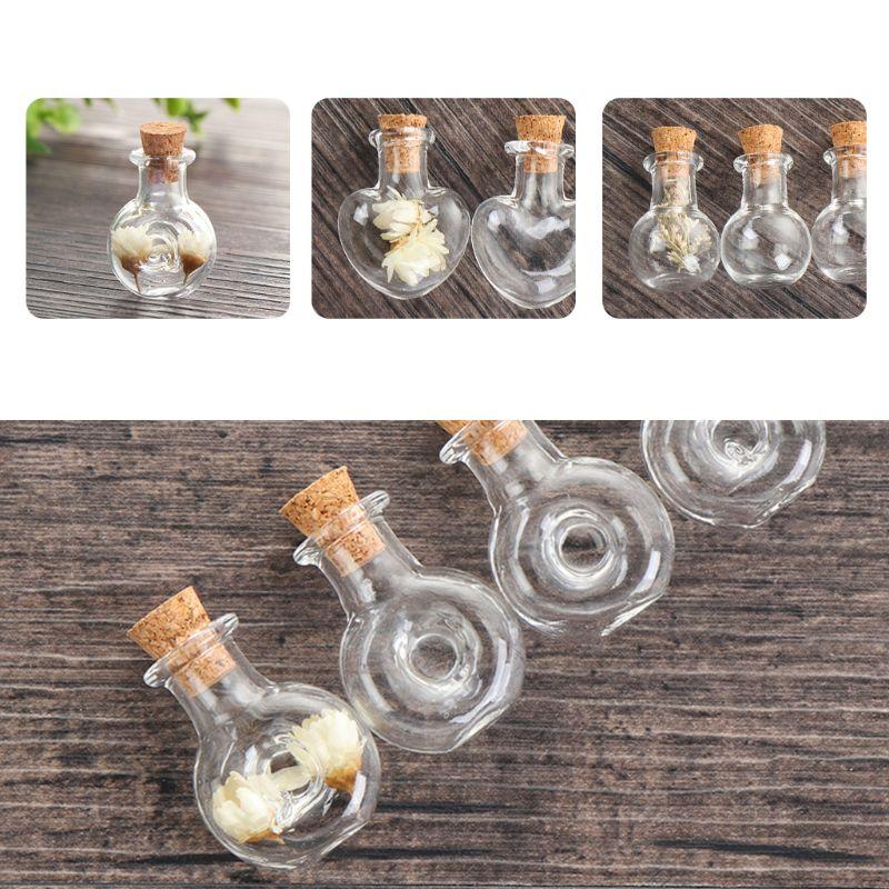 

10Pcs Mini Empty Glass Wishing Message Bottle with Cork Stoppers Clear Drifting Jar for Wedding Party DIY Necklace Craft
