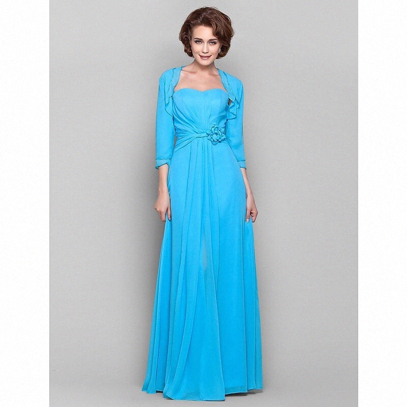 Gaine / Colonne Mère de la mariée Robe de la mariée Incluse Encolure chérie Décolleté longueur Durée de mousseline de mousseline 3/4 longueur de