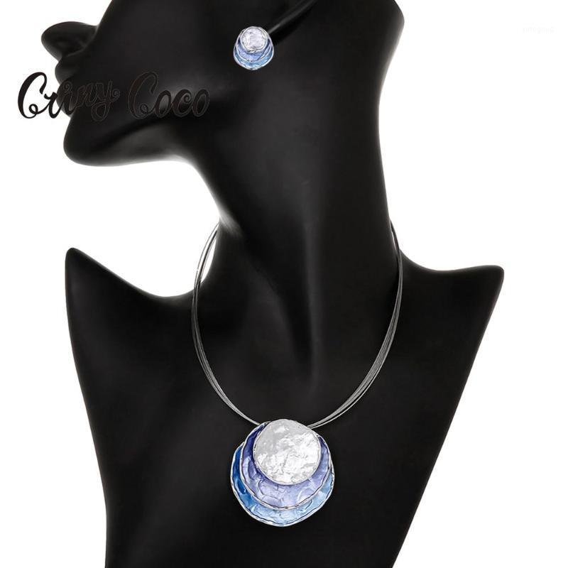 

Chokers Cring Coco Big Round Pendant Necklace For Women Trendy Geometric Alloy Choker Necklaces Party Wedding Jewelry Friends Gifts 20211