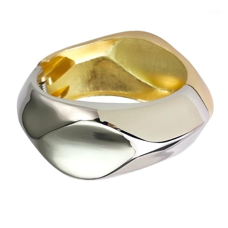 

Irregular Alloy Bracelets Cuff Bangles For Women Big Statement Metal Glossy Surface Trendy Geometric Jewelry UKEN1