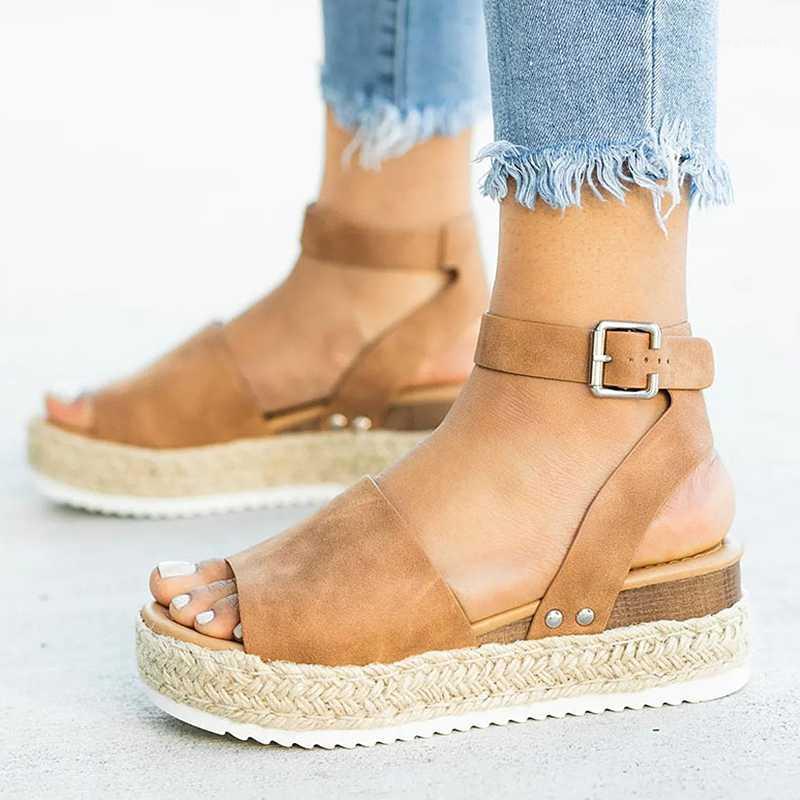 

Women Sandals Soft Leather Wedges Shoes Women Espadrilles Platform Sandals Female 4cm High Heels Summer Chaussures Femme1, Yellow