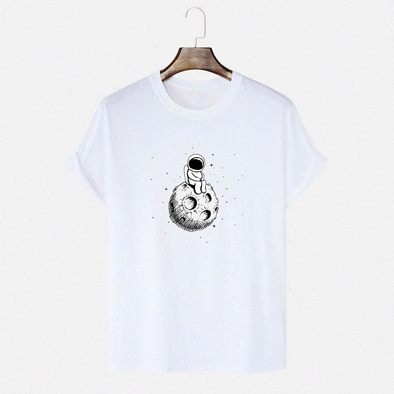 Homme Unisexe T-shirt Shirt T-shirt Hot Stamping Dessin animé Graphic Prints Planet Plus Taille Taille Ronde Col Vacances quotidiennes Imprimé à