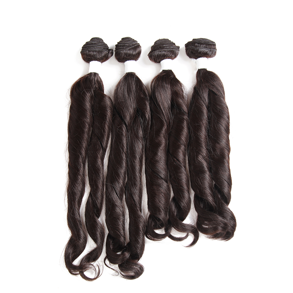 Costume Accessories Funmi Synthetic Hair Bundles Unprocessed Spiral Wave Hair Weft For Wig 16-18 Inches Ombre Black Hair Weaving Extension-image-749078381