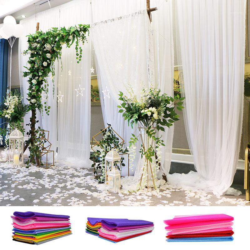 

Sashes 48/72cm 10 Meters Sheer Crystal Organza Tulle Roll Fabric For Wedding Decoration DIY Arches Chair Party Favor Supplies 751