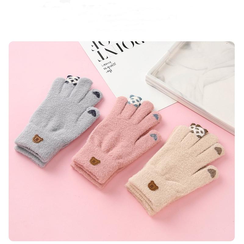 

XPAY Winter Women Soft Velvet Fleece Thick Warm Windproof Touchscreen Gloves Free Shipping