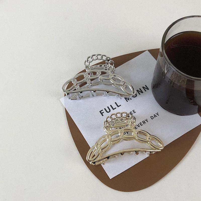 

Korea Fashion Hair Claw Clamps Hairpin Metal hollow Geometric Rectangle Hair Clips for woman Aesthetic Accessories