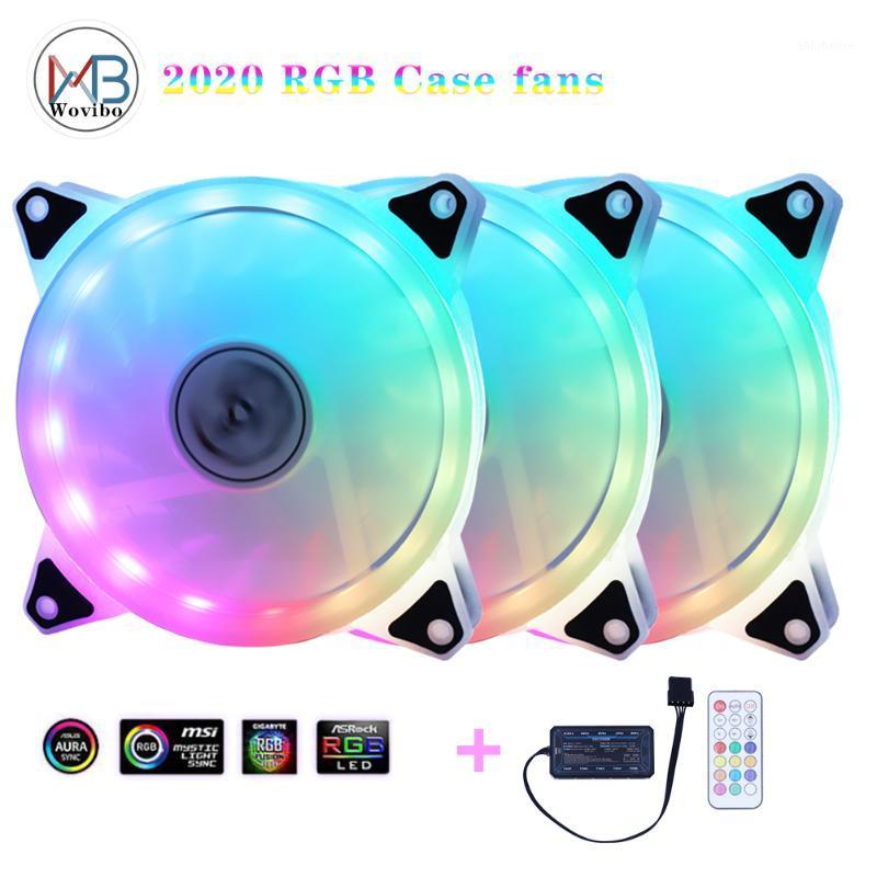 

120mm Case Fan Cooler PC Cooling RGB fan cooler Adjustable PWM RGB Speed color with Remote Control Mute Computer Case fans1