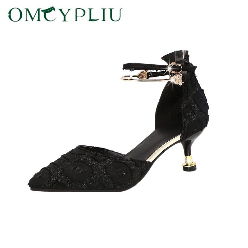 

High heels women's stiletto heel 2021 new black all-match single sexy sandals Height 5CM Comfortable Asakuchi Women shoes