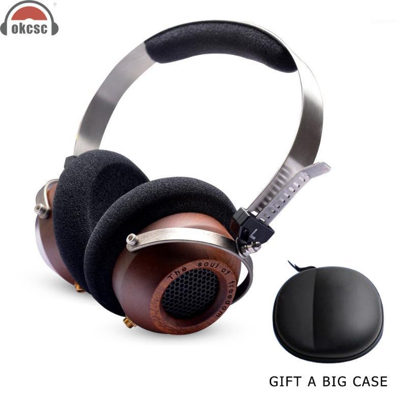 

OKCSC M1 Wooden HiFi Headphones DIY Semi-Open-Back Stereo Headset 57mm Driver 3.5mm Detachable Retro-Vintage Style1
