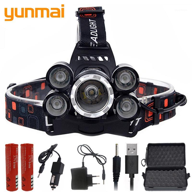 

8000 Lumen hight power light 5 led headlamp headlight cree xml t6 LED Head Lamp 18650 rechargeable Torch lantern1