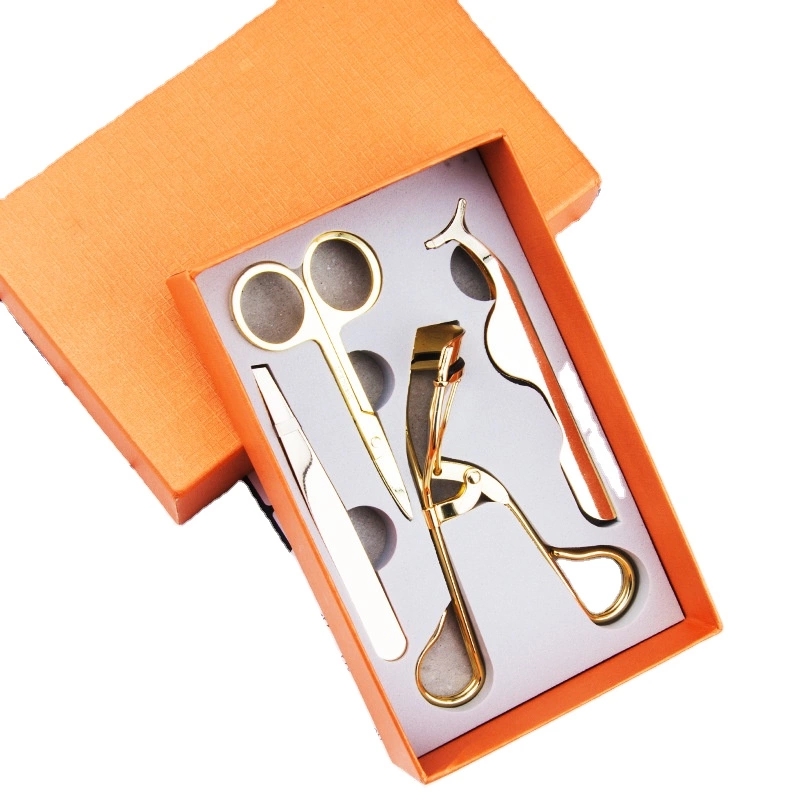 

Makeup Beauty Tools Multifunctional False Eyelash Curler Auxiliary Set 4Pcs Eyebrow tweezers Scissor Eyelash Clip Device kit
