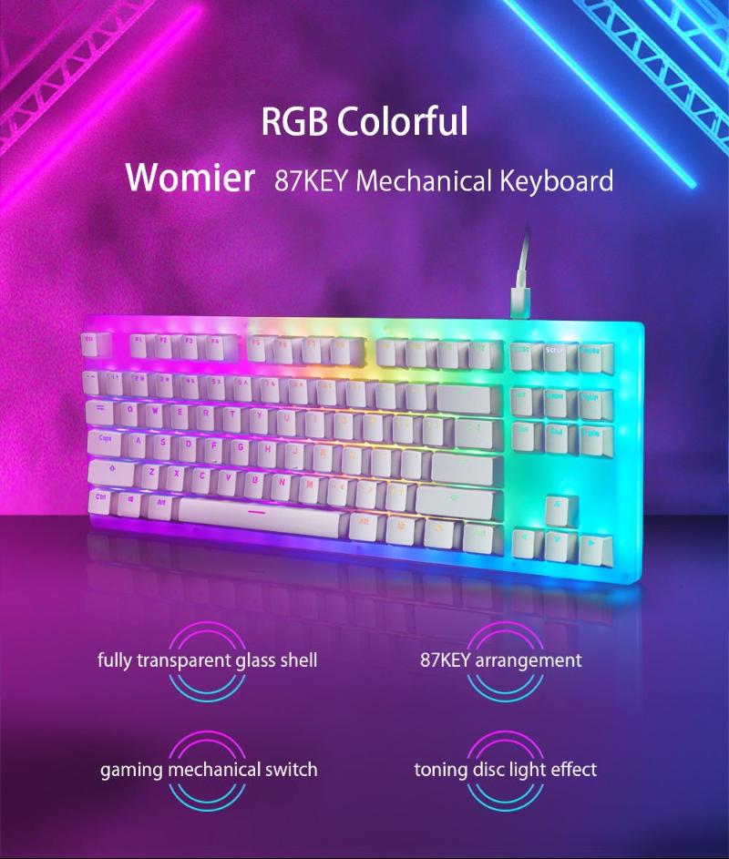 

87 Keys Mechanical Keyboard Gaming Keyboard Pluggable Switch DIY Switch RGB Backlight Type-C Wired USB 3.1 For Laptop Computer