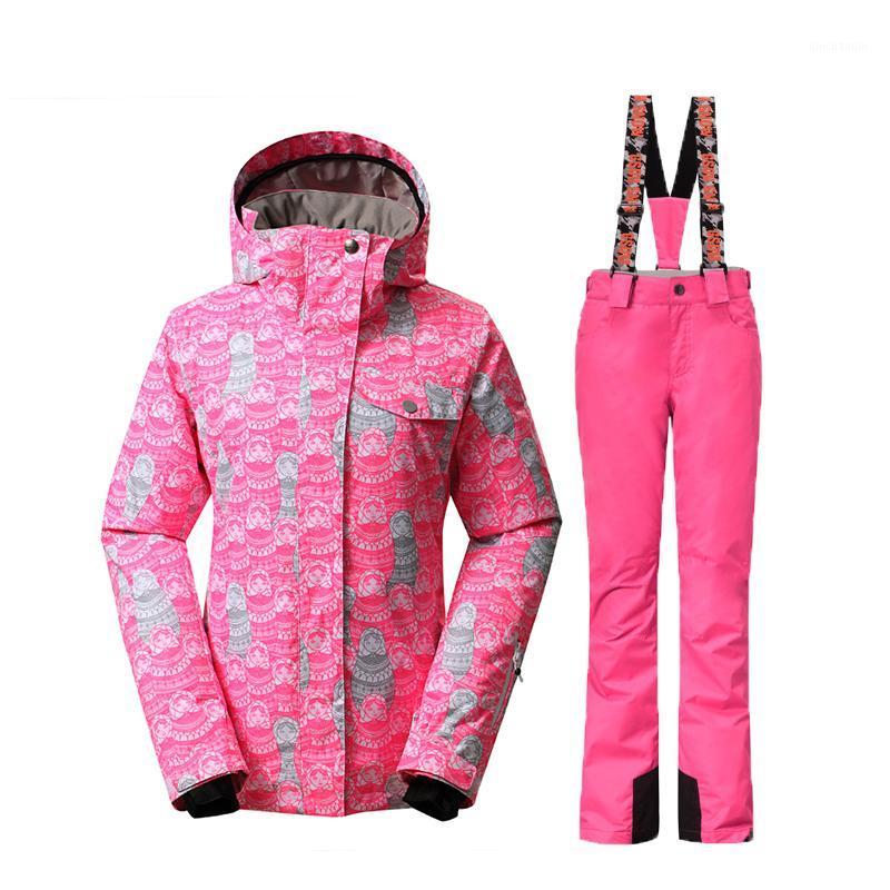 

Gsou Snow Women Ski Suits Winter Snowboarding Jackets and Pants Windproof Waterproof Colorful Female Outdoor Sports Skiing Sets1, Silver