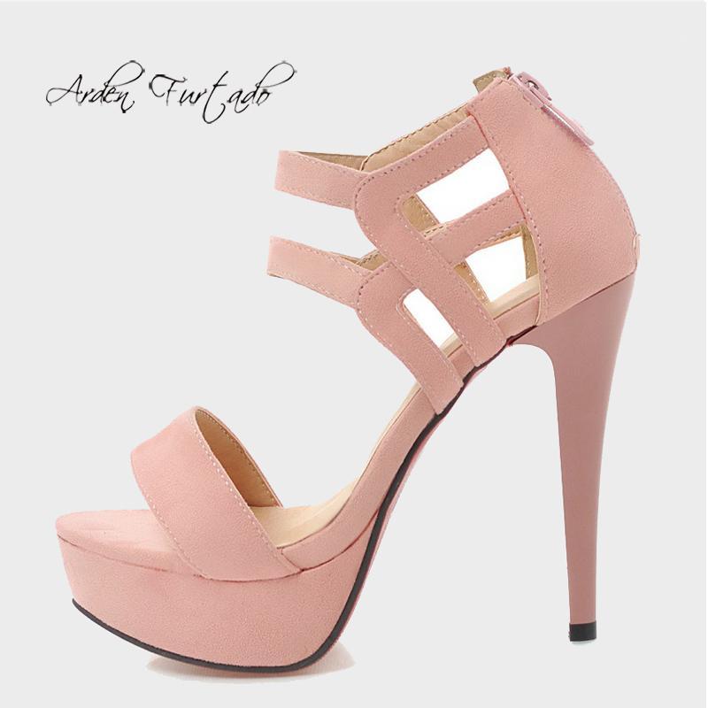 

Arden Furtado Summer Fashion Women's Shoes Pointed Toe Stilettos nude Heels Platform Office lady Sexy Elegant sandals ladies1, Black