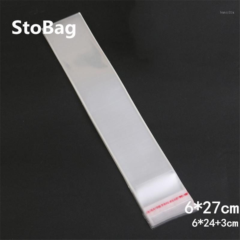 

StoBag 1000pcs 6*27cm Transparent Self Adhesive Seal OPP Plastic Bags Small Long For Candy Cookie Gift Jewelry Packaging Bag1