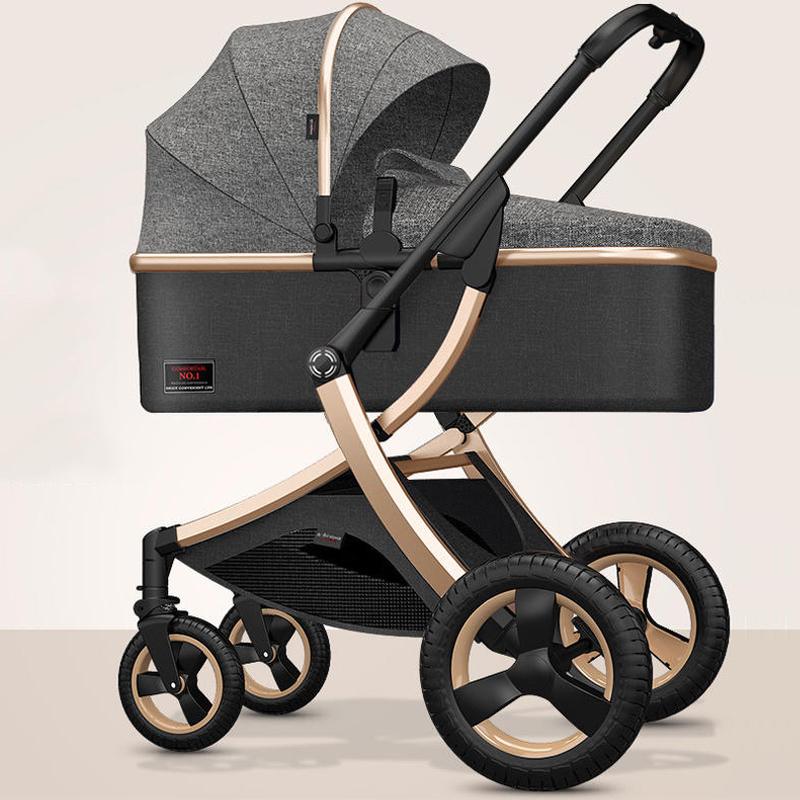 

New Adjustable Luxury Baby Stroller 3 in 1,Portable High Landscape Luxury Stroller, Travel Pram Pushchair,newborn trolley car